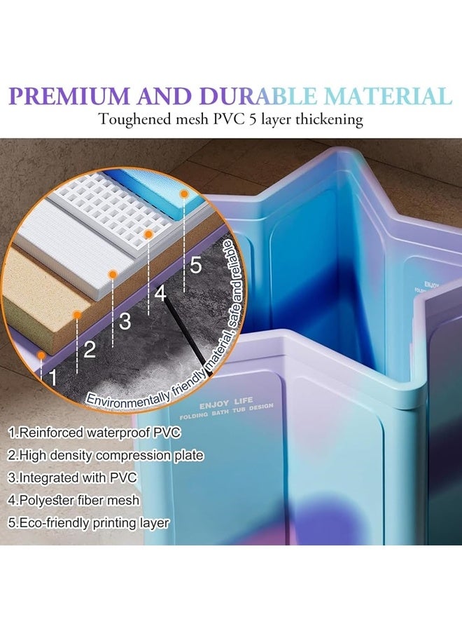 حوض استحمام ثلجي محمول قابل للطي للرياضيين، يستعيد عضليًا سريعًا، علاج بالماء البارد، حوض استحمام ثلجي مناسب للاستخدام المنزلي والرياضي في الهواء الطلق، بسعة كبيرة، سريع الفتح دون الحاجة إلى تركيب. - Image 4