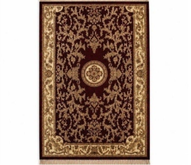 القفاري سجاد أفراح الهنا بنقوش تراثية، مناسب للمجالس والمناسبات الخاصة ، 165×260 سم، باللون احمر وذهبي - Image 2