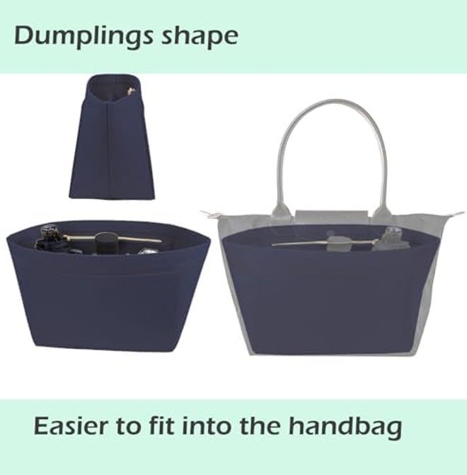 Lckaey Purse Organizer Insert for Longchamp Le Pliage Large Tote, Felt Handbag Organizer, Black, 1028black-L (AG) - Image 5