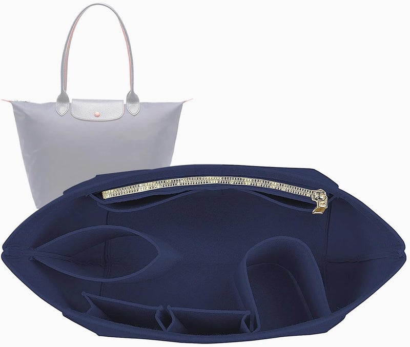 Lckaey Purse Organizer Insert for Longchamp Le Pliage Large Tote, Felt Handbag Organizer, Black, 1028black-L (AG) - Image 2