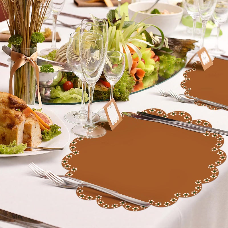 Stuffygreenus 100 Pcs Platos De Barro Mexicanos Paper Placemats 13.5 Inches Cielito Lindo Party Decoration Disposable Scalloped Cinco De Mayo Paper Placemats for Fiesta Mexican Baby Shower Decor (Fiesta Mexicana) - Image 4