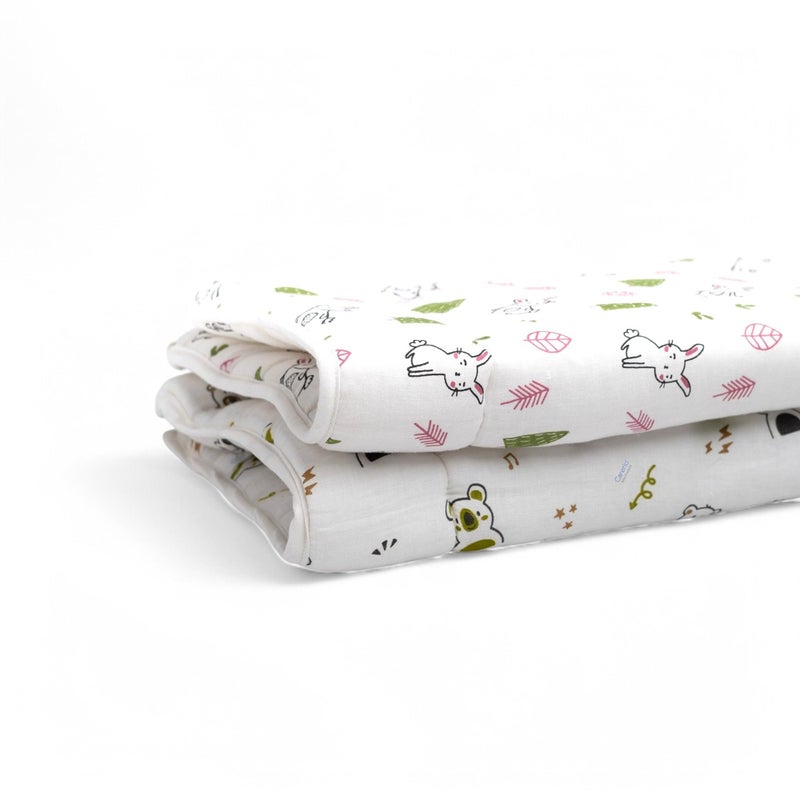 Carerio Newborn Baby Godadi, Soft Mulmul Cotton Baby Bed, Godadi, Crib Sheet, Cartoon Mat Bedding, Multicolor (Medium, Pack of 2 (01)) - Image 1