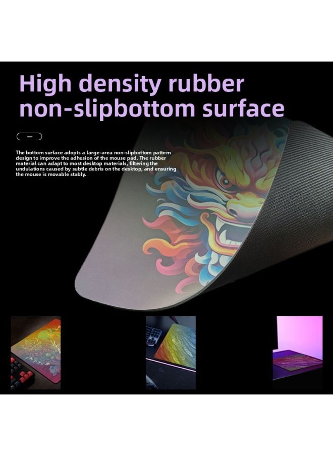 Generic - Fiberglass Rainbow Coated Mouse Pad Positioning Accurate Waterproof Fps Esports Desktop Pad Waterproof Keyboard Pad-Color:420*490*4-Pattern:Coated 9 - Image 1