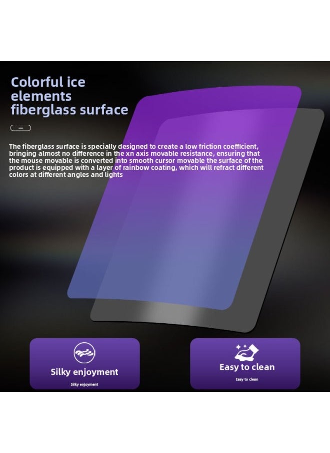 Generic - Fiberglass Rainbow Coated Mouse Pad Positioning Accurate Waterproof Fps Esports Desktop Pad Waterproof Keyboard Pad-Color:420*490*4-Pattern:Coated 9 - Image 1