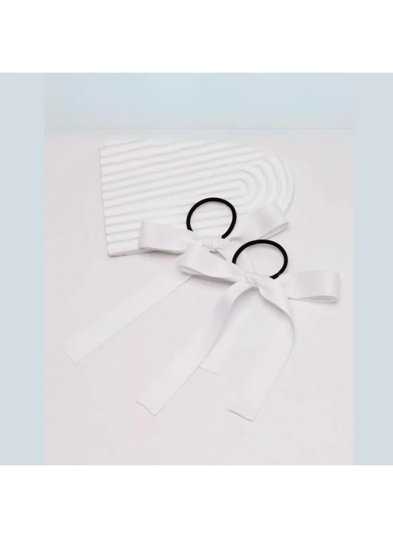 انجيلكا Elegant Satin Bow Hair Rubber Set