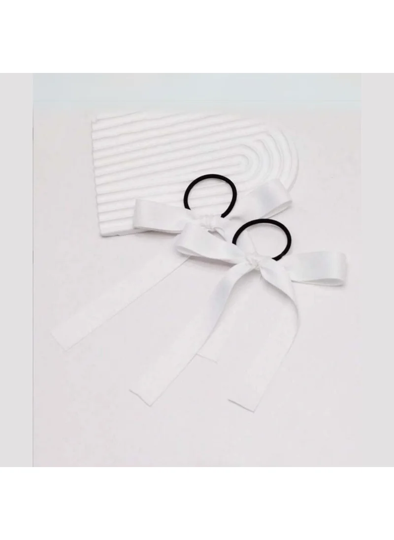 انجيلكا Elegant Satin Bow Hair Rubber Set