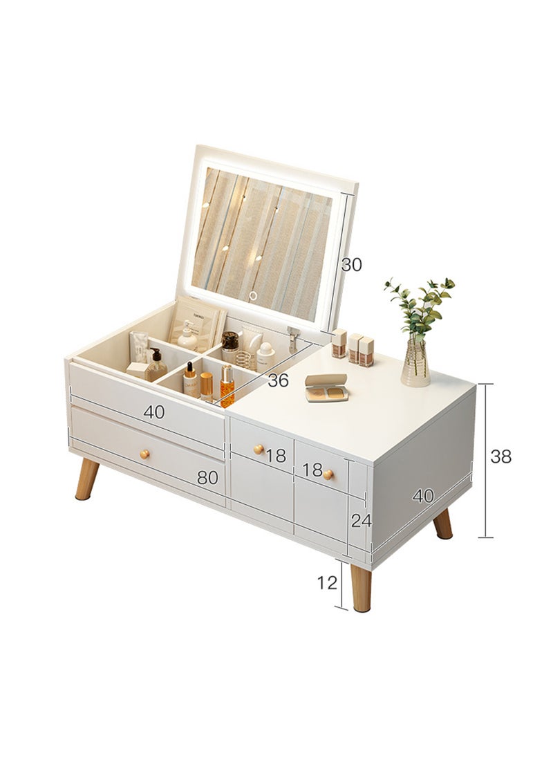 Sharpdo - Modern Home Dressing Table with LED Makeup Mirror 80*40*38cm - Image 1