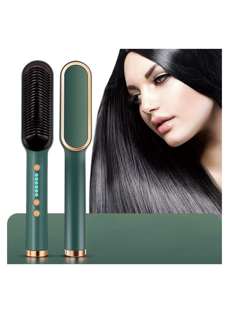 Hair Straightener Brush Hair Straightening Iron with Built-in Comb, 20s Fast Heating 5 Gears Settings Anti-Scald Perfect for Professional Salon at Hom - Image 1