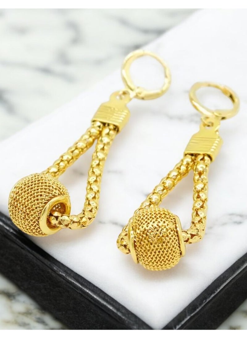 GOLDMAX Elegant 21k Gold Plated Drop Earrings For Women  - Image 2