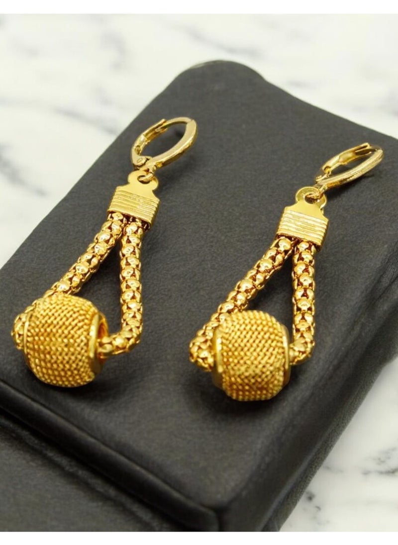 GOLDMAX Elegant 21k Gold Plated Drop Earrings For Women  - Image 3