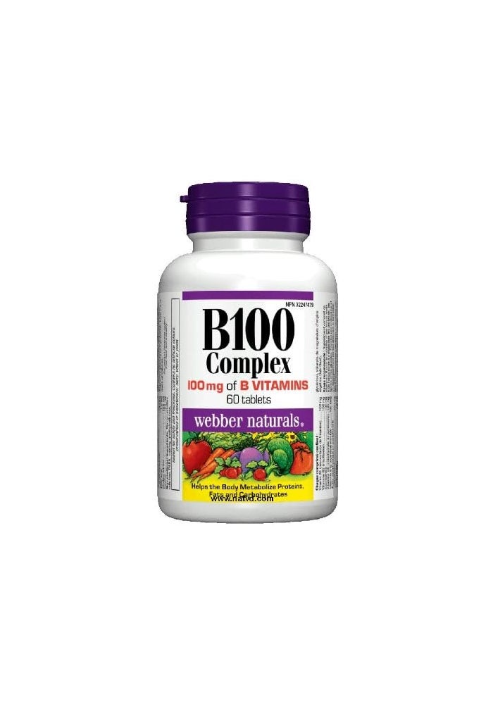 Webber Naturals B100 Complex - 100 mg of B Vitamins, 60 Tablets