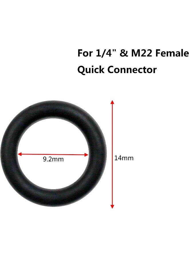 Kyuionty 50Pieces Silicone Power Pressure Washer O-Rings For 1/4 Inch M22 Quick Connect Coupler (Black)  - Image 2