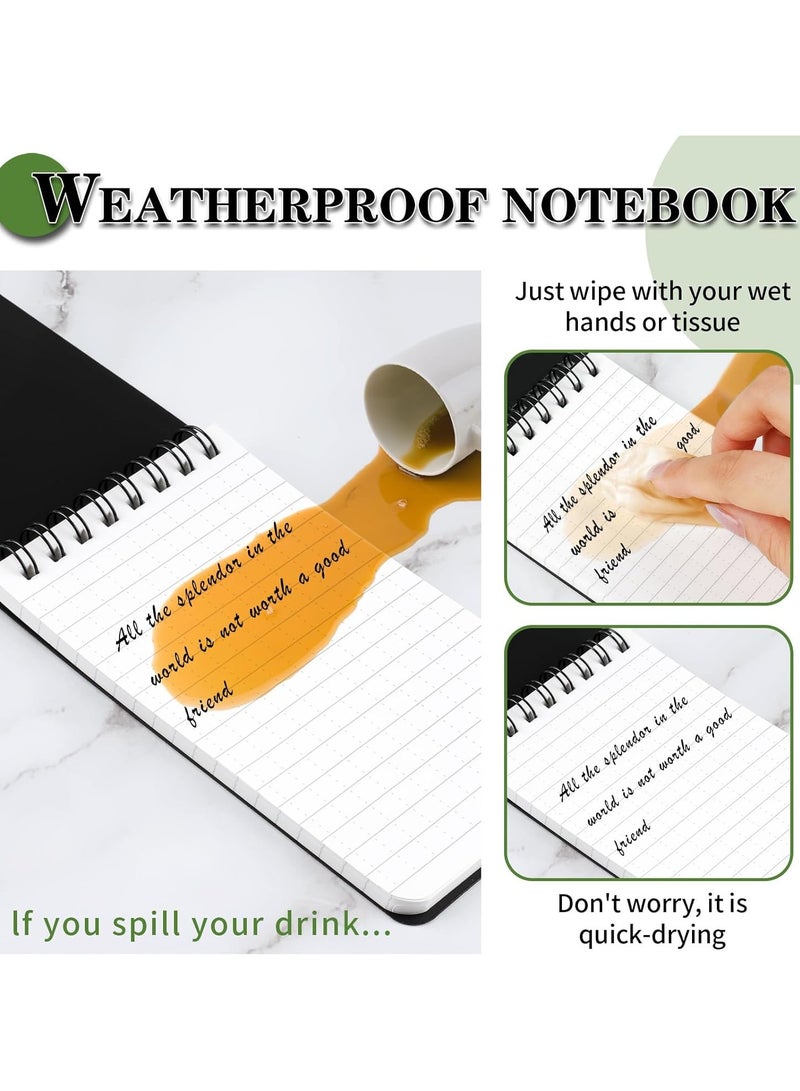 NIIMBOT Waterproof Notebook, 4 Pack Top-Spiral Pocket Notepad, 12.7cm×7.6cm Weatherproof NotePad, All Weather Police Pocket Notebook Little Memo Steno Note Pads for Outdoor Office School Recording, Black - Image 4