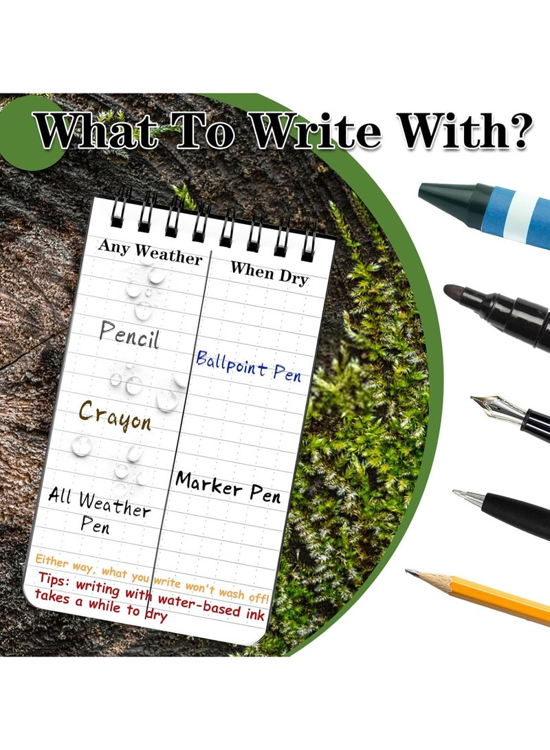 NIIMBOT Waterproof Notebook, 4 Pack Top-Spiral Pocket Notepad, 12.7cm×7.6cm Weatherproof NotePad, All Weather Police Pocket Notebook Little Memo Steno Note Pads for Outdoor Office School Recording, Black - Image 5