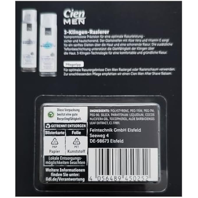 Cien MEN Active 3 Sensitive Replacement Blades - Image 2