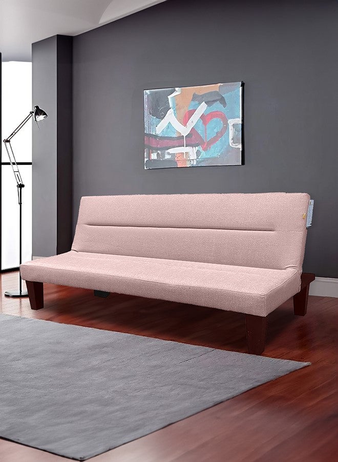 In-House Asil | 3-Seater Sofabed 2 In 1 Upholstered In Velvet 28x182x108 cm - Light Pink - Image 1