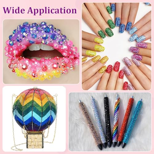 TINKRSTUFF 30000Pcs Resin Jelly Rhinestones with 1 Pcs B7000 Jewelry Glue for Bedazzling, Multicolor 3mm Flatback Gems for Crafting, Bedazzler Kit for Book Crafts Clothing Shoes Fabric Decor Nail Art Makeup - Image 5