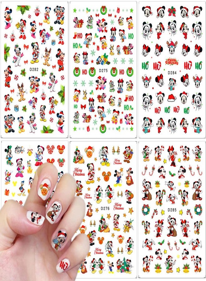 YKLWNN Christmas Nail Art Stickers 6 Sheets Christmas Cartoon Nail Stickers 3D Self Adhesive Kawaii Nail Art Design Acrylic Charms Cute Nail Decals for Women Girls Party Manicure Decoration - Image 2