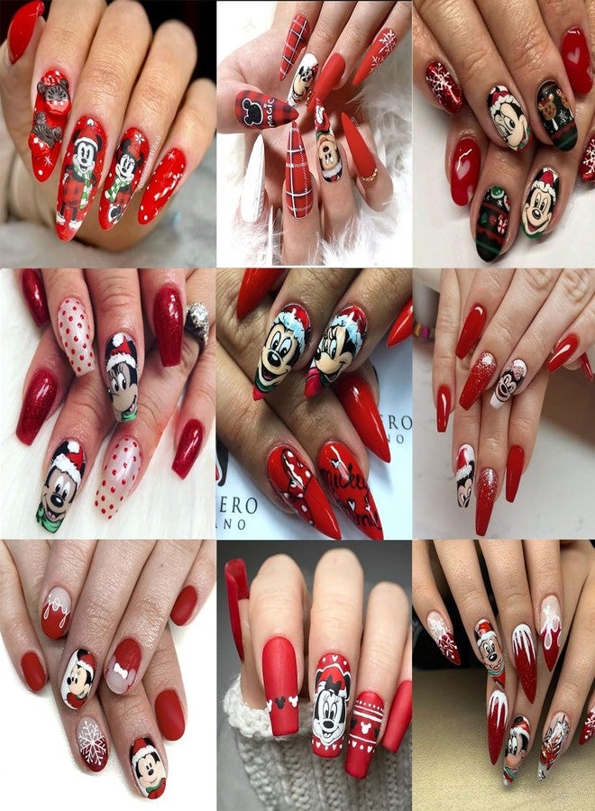 YKLWNN Christmas Nail Art Stickers 6 Sheets Christmas Cartoon Nail Stickers 3D Self Adhesive Kawaii Nail Art Design Acrylic Charms Cute Nail Decals for Women Girls Party Manicure Decoration - Image 3