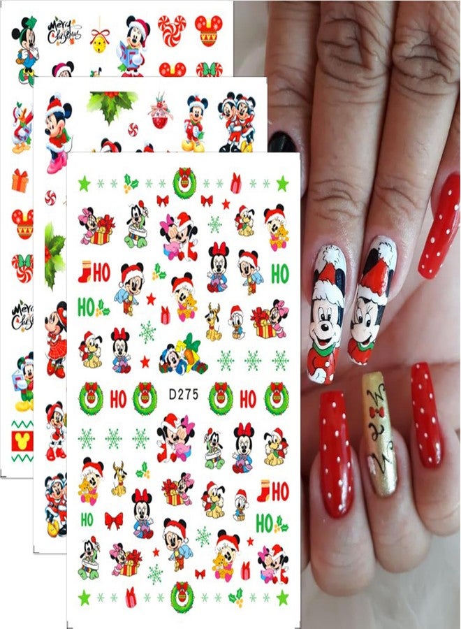YKLWNN Christmas Nail Art Stickers 6 Sheets Christmas Cartoon Nail Stickers 3D Self Adhesive Kawaii Nail Art Design Acrylic Charms Cute Nail Decals for Women Girls Party Manicure Decoration - Image 5