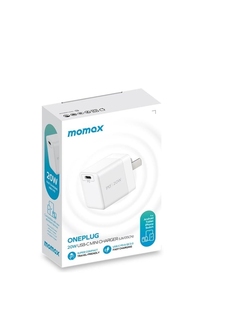 شاحن MOMAX UM26CN ONEPLUG 30W GaN Mini USB-C سريع