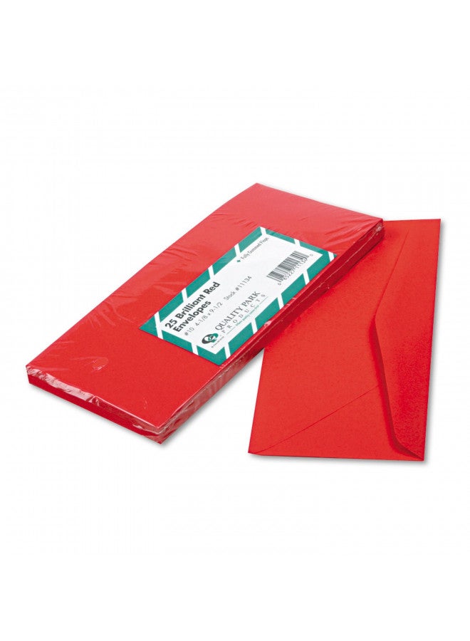 Quality Park Colored Envelope, Traditional, #10, Red, 25 per Pack (11134) - Image 2