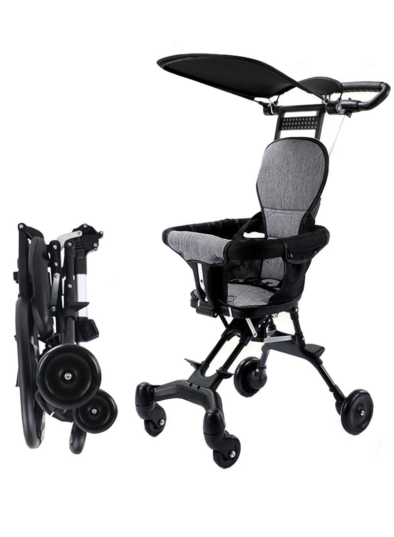 XiuWoo Convenience Lightweight Portable Foldable Toddler Stroller, Baby Stroller, Airplane Stroller, Travel Stroller with 360°-wheel, Sunshine Canopy, Pad, Two Way Push - Image 1