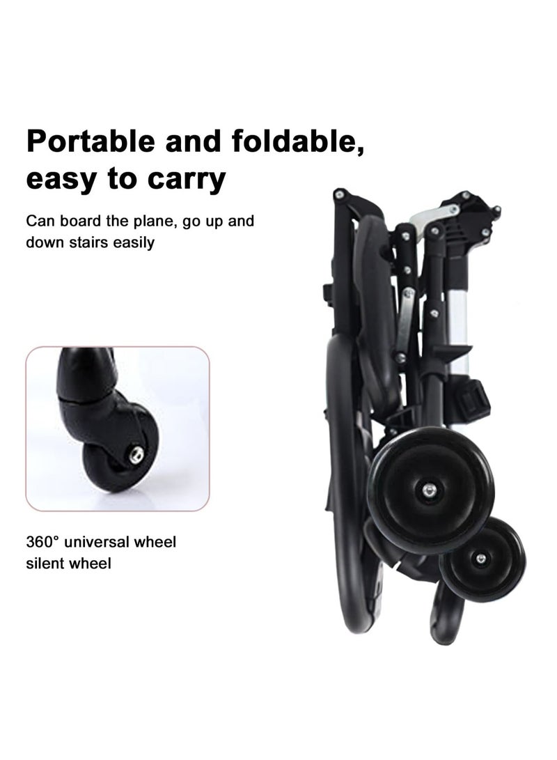 XiuWoo Convenience Lightweight Portable Foldable Toddler Stroller, Baby Stroller, Airplane Stroller, Travel Stroller with 360°-wheel, Sunshine Canopy, Pad, Two Way Push - Image 2