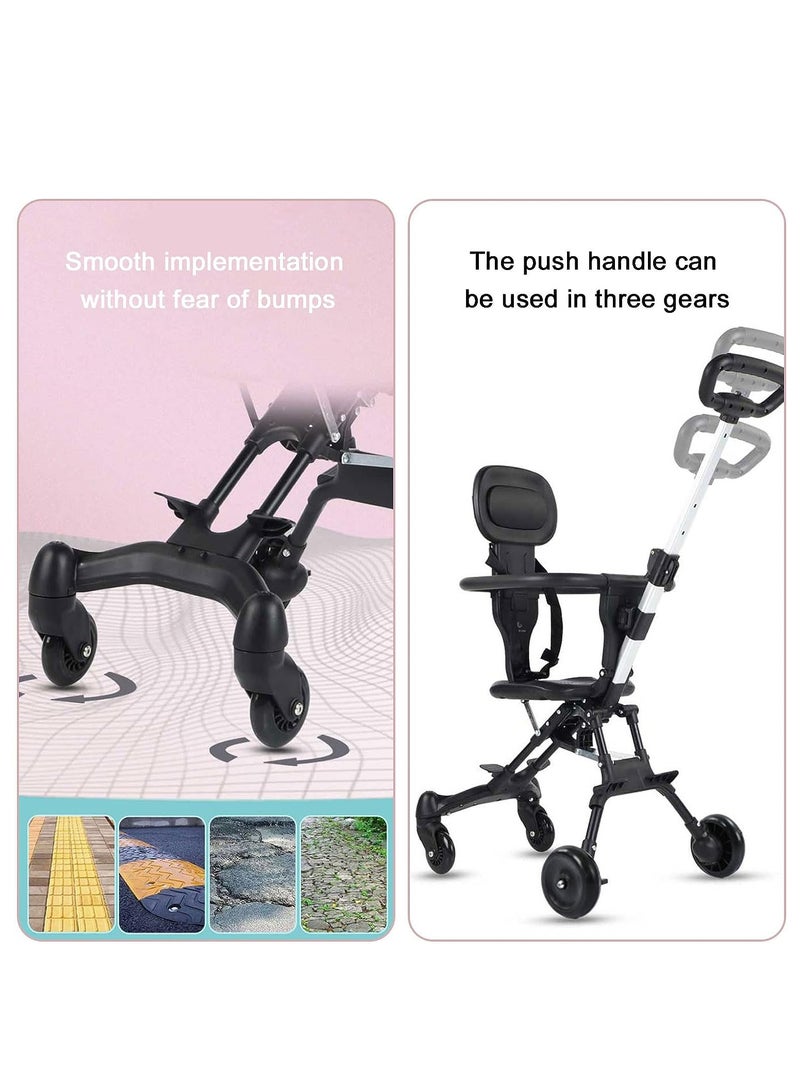 XiuWoo Convenience Lightweight Portable Foldable Toddler Stroller, Baby Stroller, Airplane Stroller, Travel Stroller with 360°-wheel, Sunshine Canopy, Pad, Two Way Push - Image 4