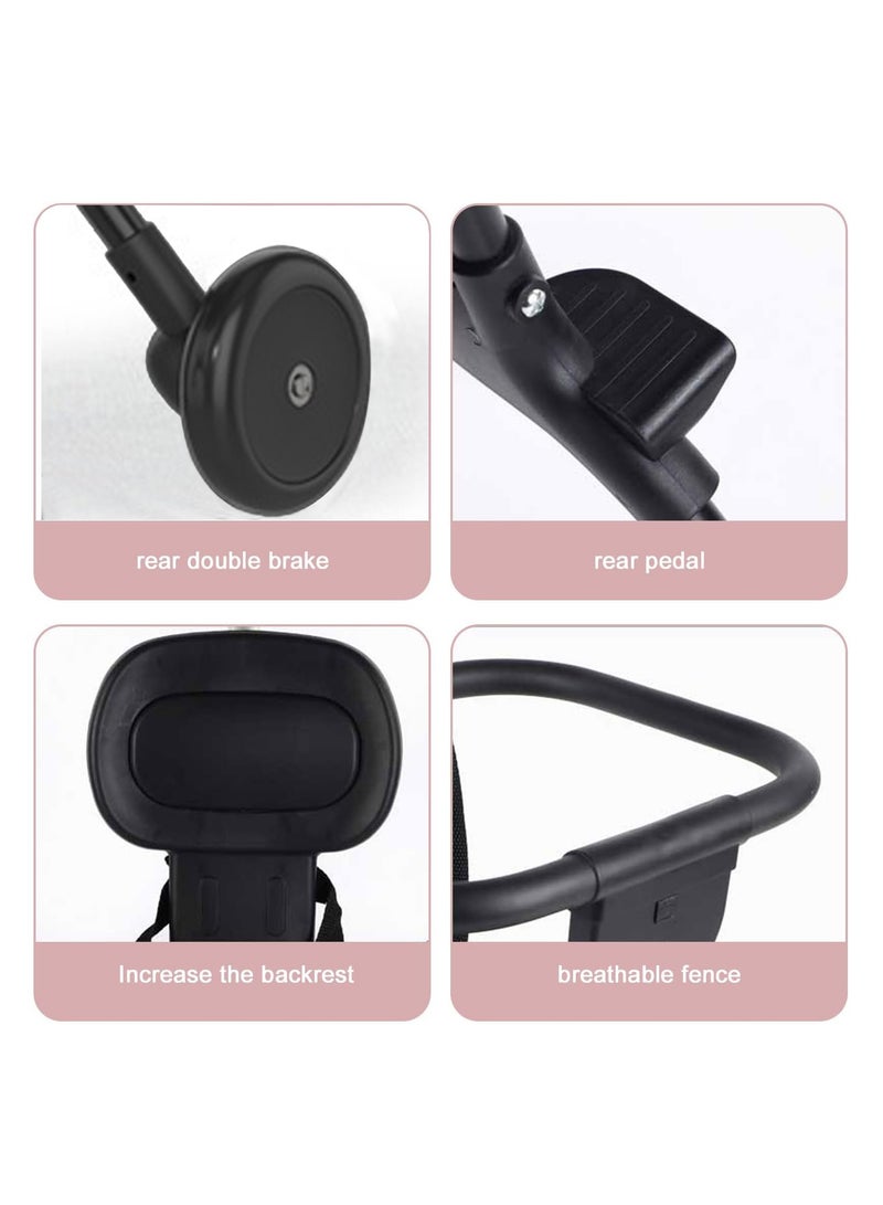 XiuWoo Convenience Lightweight Portable Foldable Toddler Stroller, Baby Stroller, Airplane Stroller, Travel Stroller with 360°-wheel, Sunshine Canopy, Pad, Two Way Push - Image 5