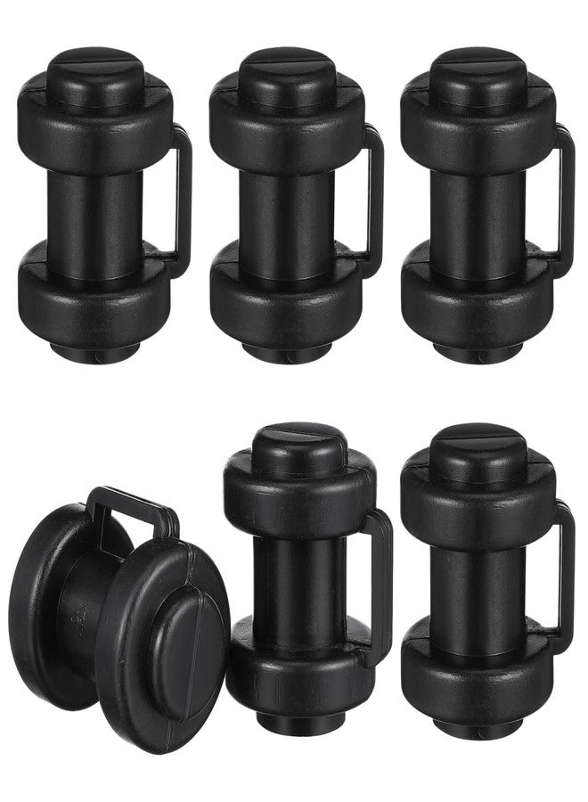 Baluue 6pcs Trampoline Protective Cap, Black Plastic End Caps for Kids Trampoline Pole Cover Durable Bounce Safety Replacement - Image 1
