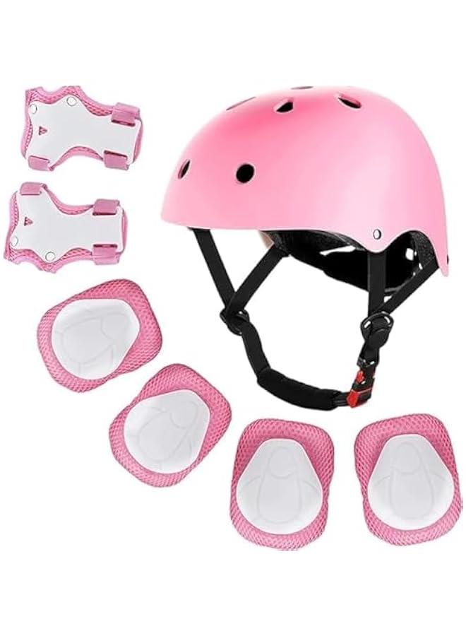 TRASSLE Kids Protective Gear Set, Kids Adjustable Skateboard Helmet Suitable for Ages 9-15 Years Toddler Boys Girls, Kids Knee Pads and Elbow Pads Set for Bicycle Skateboard Scooter - Image 1