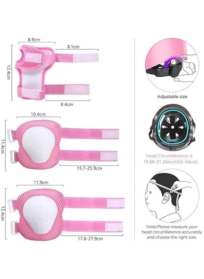 TRASSLE Kids Protective Gear Set, Kids Adjustable Skateboard Helmet Suitable for Ages 9-15 Years Toddler Boys Girls, Kids Knee Pads and Elbow Pads Set for Bicycle Skateboard Scooter - Image 3