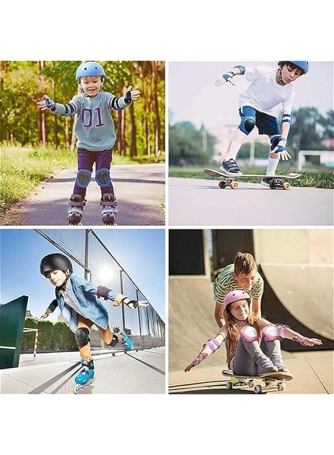 TRASSLE Kids Protective Gear Set, Kids Adjustable Skateboard Helmet Suitable for Ages 9-15 Years Toddler Boys Girls, Kids Knee Pads and Elbow Pads Set for Bicycle Skateboard Scooter - Image 5