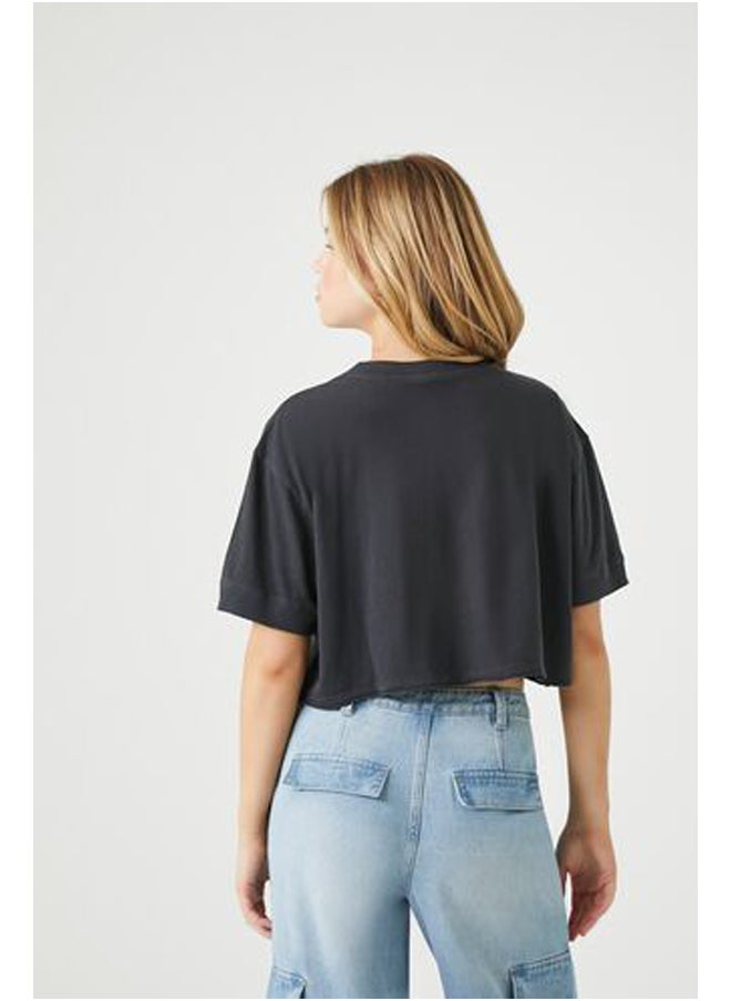 FOREVER 21 - Button-Front Crop Top - Image 1