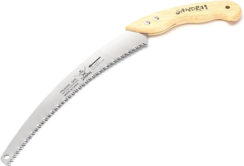 14'' Samurai Saw with Wood Handle - Curved Pruning Saw with 0.9mm Steel Blade, Sharp Teeth, Sheath, and Ergonomical Handle - Hand Saw for Tree Cutting, Trimming Branches, and Gardening - Image 4