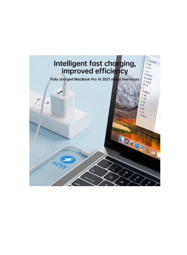 Pisen Pisen USB C to USB C Cable, Type C 60W Fast Charging Cord (3.3FT,2 Pack) for iPhone 16 Pro/ 16 Pro Max, iPhone 15 Series, iPad, MacBook Pro/Air, Samsung, Huawei, Xiaomi, Vivo, Oppo - White  - Image 2