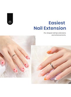 beetles Gel Polish Beetles Gel Nail Kit Almond-500Pcs Gel Nail Kit Easy Nail Extension Set Short Almond Shape 5 In 1 Nail Glue Gel Extension Nail Kit Uv Led Lamp Acrylic False Nail Tips Kit DIY Nails Art Gifts for Women  - Image 3