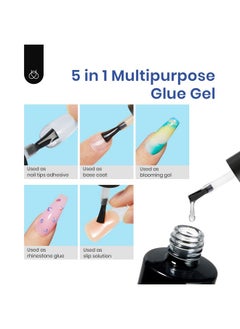 beetles Gel Polish Beetles Gel Nail Kit Almond-500Pcs Gel Nail Kit Easy Nail Extension Set Short Almond Shape 5 In 1 Nail Glue Gel Extension Nail Kit Uv Led Lamp Acrylic False Nail Tips Kit DIY Nails Art Gifts for Women  - Image 5