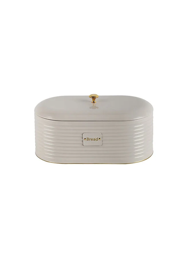 DANUBE HOME Adrian Bread Box Iron Modern Houseware Food Storage L 33.7x18 X H 17cm Beige