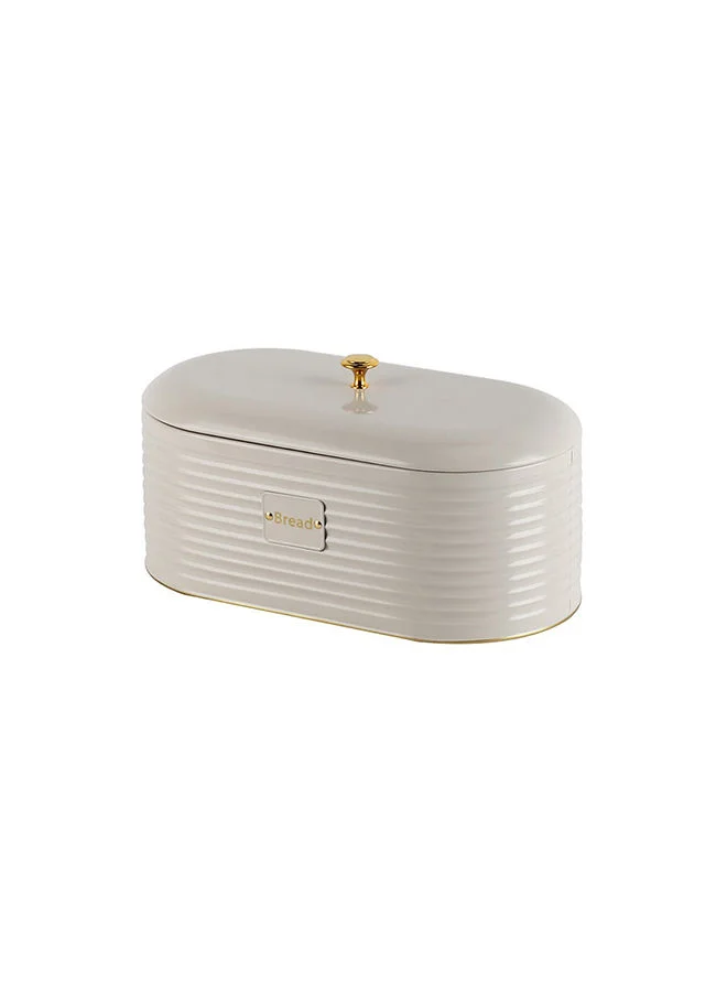 DANUBE HOME Adrian Bread Box Iron Modern Houseware Food Storage L 33.7x18 X H 17cm Beige