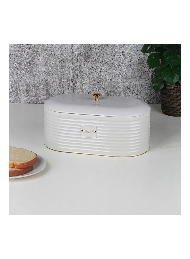 DANUBE HOME Adrian Bread Box Iron Modern Houseware Food Storage L 33.7x18 X H 17cm Beige