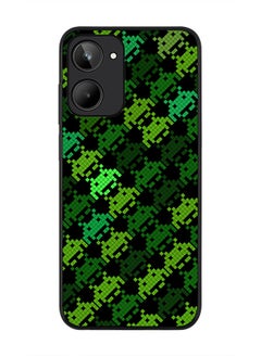 Rugged Black edge case for Realme 10 4G Slim fit Soft Case Flexible Rubber Edges Anti Drop TPU Gel Thin Cover -  Invader Matrix