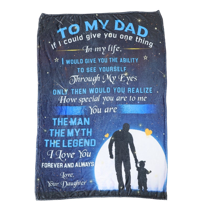 2pcs Throw Blanket Double Sides Flannel Foldable Bedding Blanket Fathers Day - Image 1