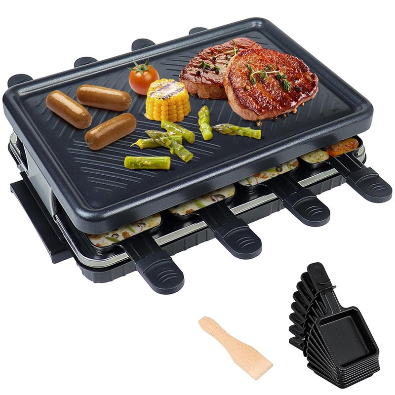 ZOTIMO ZOTIMO Korean Indoor Electric Grill 1300W Portable Raclette Grill Table Barbeque with Temperature Control Smokeless NonStick Plate 8 Cheese Maker Pans Ideal for Griddle  - Image 1
