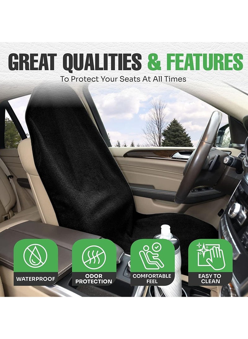general Waterproof Sweat Towel Car Seat Cover for Post Gym Workout, Running, Swimming, Beach and Hiking, Universal Fit Anti-Slip Bucket Seat Protector for Cars, SUVs and Trucks, Machine Washable - Image 2
