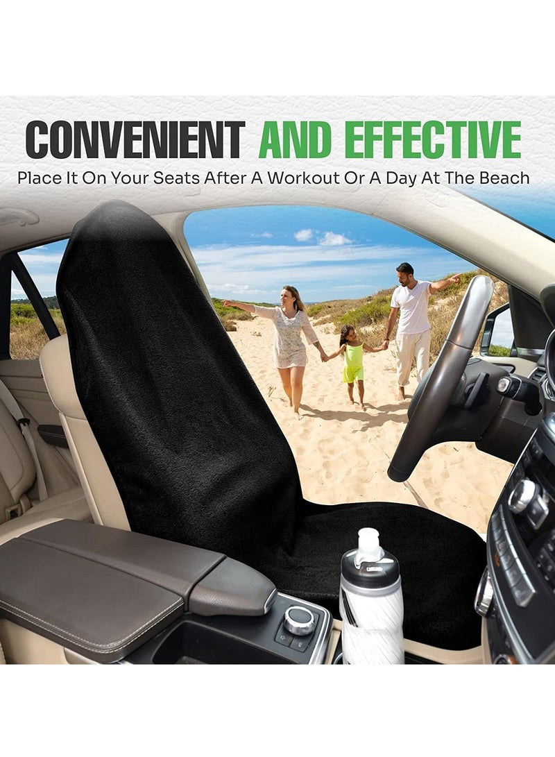general Waterproof Sweat Towel Car Seat Cover for Post Gym Workout, Running, Swimming, Beach and Hiking, Universal Fit Anti-Slip Bucket Seat Protector for Cars, SUVs and Trucks, Machine Washable - Image 3