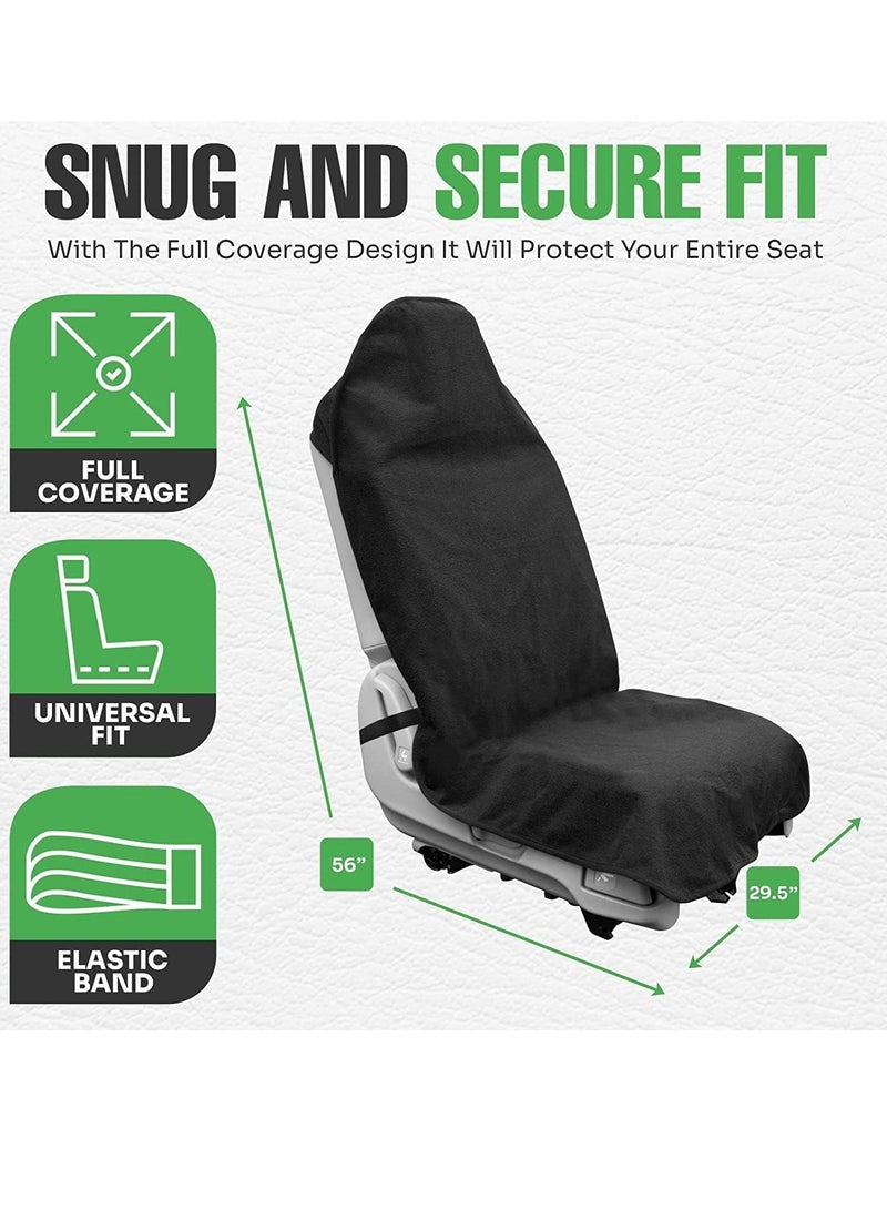 general Waterproof Sweat Towel Car Seat Cover for Post Gym Workout, Running, Swimming, Beach and Hiking, Universal Fit Anti-Slip Bucket Seat Protector for Cars, SUVs and Trucks, Machine Washable - Image 4