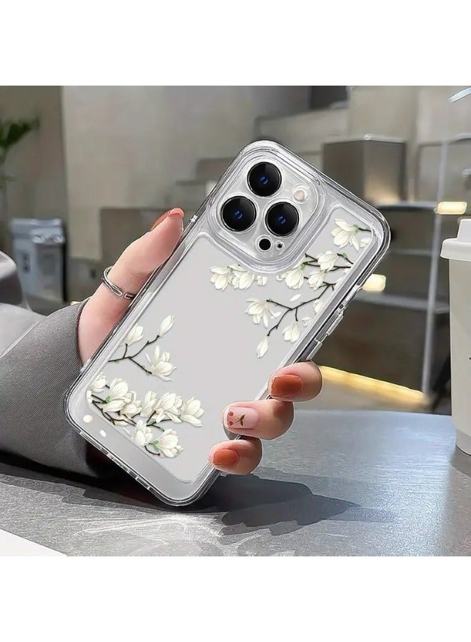 ShebSheb Designed for iPhone 14 Pro Case ,Clear Flower Soft & Flexible Shockproof Floral Women Phone Cover - Image 2