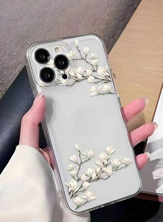 ShebSheb Designed for iPhone 14 Pro Case ,Clear Flower Soft & Flexible Shockproof Floral Women Phone Cover - Image 4